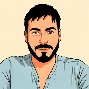 Cartoon portrait of Felipe Santiago
